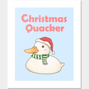 Christmas Quacker Cute Duck Posters and Art